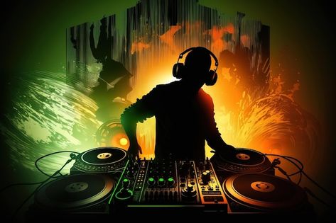 Photo man with headphone silhouette musi... | Premium Photo #Freepik #photo #retro-night #disco #retro-disco #neon-party Dj Pics, Mixtape Art, Music Background, Time To Travel, Dj Setup, Dj Images, Lord Photo, First Youtube Video Ideas, Classic Music