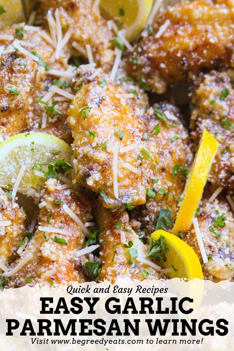 Easy Garlic Parmesan Wings, Garlic Parmesean Wings, Garlic Parmesan Wings Recipe, Parmesan Wings Recipe, Parmesan Wing Sauce, Creamy Garlic Parmesan Sauce, Parmesan Chicken Tenders, Garlic Wings, Parmesan Wings