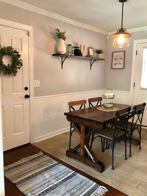 DIY Dining Room Makeover On a Budget - The Little Frugal House Dining Room Entryway Combo, Diy Dining Room Makeover, Room Makeover On A Budget, Small Dining Room Decor, Dining Room Updates, House Hacks, House Dining Room, Dining Room Paint, Diy Dining Room