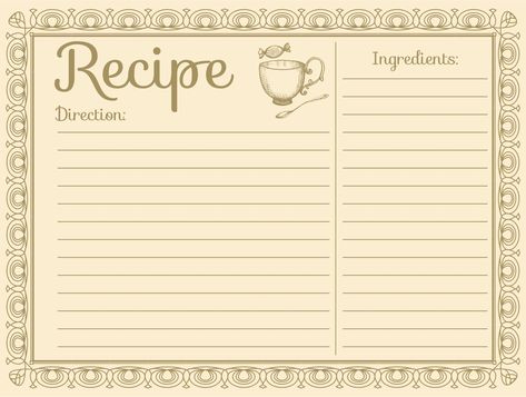 Printable Vintage Recipe Cards 4X6 Recipe Paper Printable, Cute Recipe Cards Printables, Vintage Recipe Book Covers, Blank Recipe Template Free Printable, Vintage Recipe Cards Printable Free, Recipe Book Cover Design Free Printable, Recipe Cards Printable Free Templates, Cooking Template, Recipes Book Design