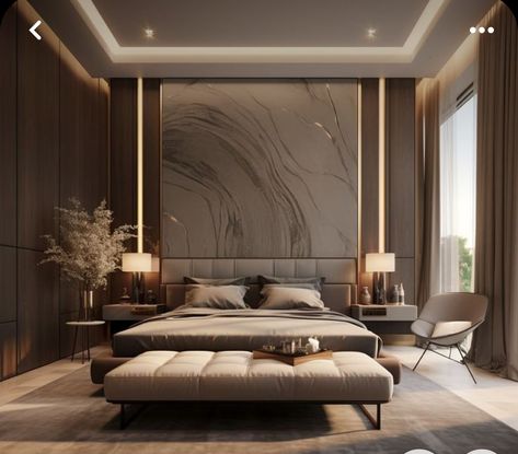 Marble Bedroom, Bedroom Interior Design Luxury, Modern Luxury Bedroom, Luxury Bedroom Design, Fancy Houses, Luxury Bedroom Master, Bedroom Bed Design, Bad Design, Modern Bedroom Design