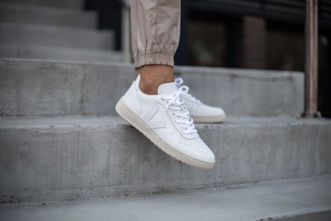 Veja V10, Veja V 10, Veja Shoes, Shoe Inspo, Leather Trainers, Adidas Gazelle Sneaker, Women Trends, White White, All White