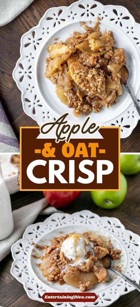 Apple And Oat Crisp | Food  Drink Crustless Apple Pie, Delicious Apple Crisp, Apple Crisp No Oats, The Best Apple Crisp, Best Apple Crisp Recipe, Holiday Recipes Thanksgiving, Best Apple Crisp, Thanksgiving Entertaining, Apple Crisp Recipe