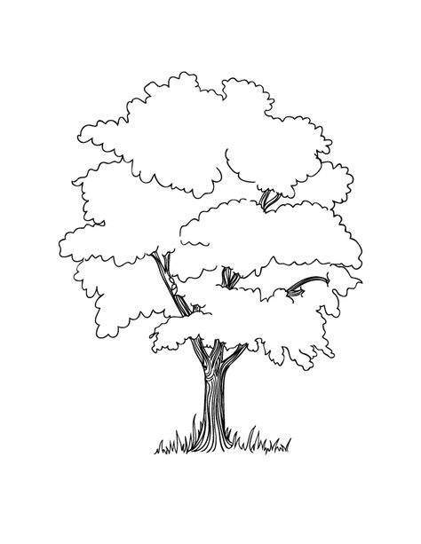 This FREE printable tree coloring page is perfect for all seasons and Earth Day too. Embroidery, Colouring Pages, Tree Coloring, Design Guide, A Tree, Embroidery Design, Read More, Coloring Pages, Birds