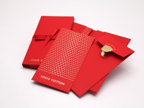 Lucky Money Pocket for Louis Vuitton. on Behance                                                                                                                                                                                 More Lucky Money Envelope Design, Lucky Money Envelope, Money Packet, Red Envelope Design, Ang Pow, Ang Pao, Voucher Design, Money Envelope, Lucky Money