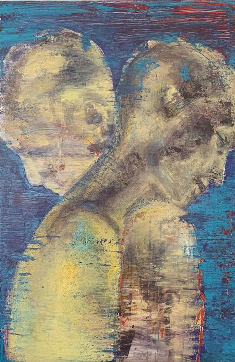 Original Art Chalk/Acrylic Painting, measuring: 60.96W x 91.44H x 2.54D cm, by: A Maizianne (United States). Styles: Abstract, Portraiture, Figurative. Subject: Love. Keywords: Valentine, Love, All Gender, Soulmate, Care, Couple, Cupid, Partners, Humanlove, Shoulder To Lean On, Partnership, Support. This Chalk/Acrylic Painting is one of a kind and once sold will no longer be available to purchase. Buy art at Saatchi Art. Arte Grunge, Arte Peculiar, Chalk Painting, Lean On, Love Painting, Art Portfolio, Funky Art, Surreal Art, Art Paint