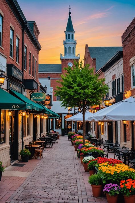 Uncover the Enchanting Charms of Vibrant Medina, Ohio 🌟 Town Square Design, Old Town Aesthetic, Ohio Aesthetic, Cute Town, Town Architecture, Vintage Town, Medina Ohio, New Urbanism, Engine House