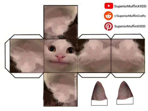 Beluga Cube Papercraft [By: SuperiorMuffinXXDD] Cursed Papercraft Template, Papercraft Cube Template, Cat Cube Template, Meme Papercraft Template, Free 3d Papercraft Templates, Cube Paper Craft, Hello Kitty Papercraft, Crafting Table Minecraft, Beluga Cat