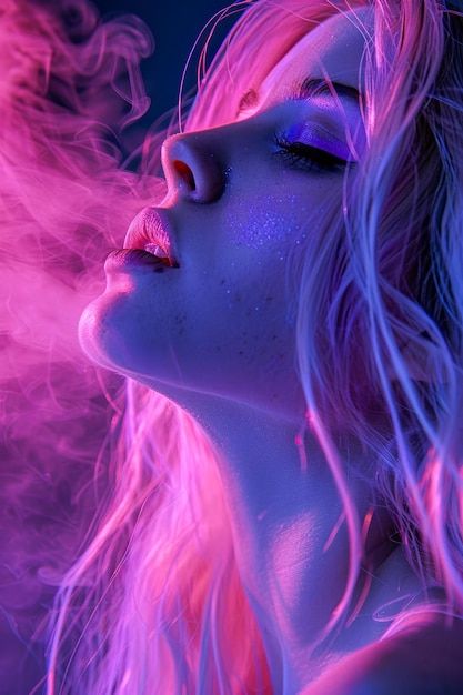 Neon Lighting Photography, Neon Portrait Photography, Glow Portrait, Colorful Portrait Photography, Neon Photography, Neon Girl, Face Drawing Reference, Neon Painting, Portrait Lighting