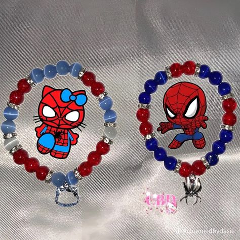 Spider Kitty, Kandi Bracelets, Beads Bracelet Design, Glass Beaded Bracelets, Matching Bracelets, Pandora Bracelet, Cute Jewelry, Bracelet Designs, Bracelets For Men