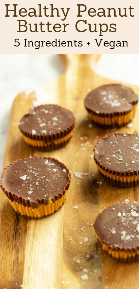 Healthy Peanut Butter Cups Vegan Peanut Butter Cups, Healthy Peanut Butter Cups, Healthy Candy, Healthy Vegan Desserts, Chocolate Peanut Butter Cups, Vegan Peanut Butter, Healthy Peanut Butter, Vegan Healthy, Reeses Peanut Butter Cups