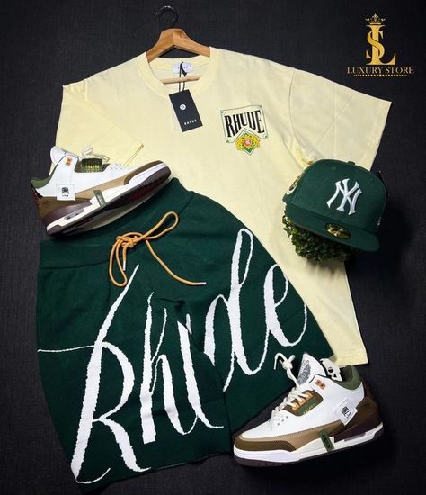 Rhode Collection, Guys Fashion Swag, Summer Swag Outfits, Guys Fashion Casual, Drippy Outfit, Black Men Fashion Casual, Hype Clothing, Drip Outfit Men, Classy Outfits Men