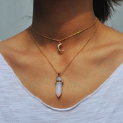 Moon Choker Necklace, قلادات متدلية, Moon Choker, Quartz Choker, Crystal Choker, Hippie Jewelry, Crystal Necklace Pendant, Moon Necklace, Gold Fashion