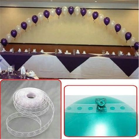 Dedc 1pcs Balloon Decorating Strip Connect Chain DIY Balloon Arch Strip Tape Plastic Hot Diy Ballon, Diy Balloon Arch, Deco Ballon, Tafel Decor, Balloon Chain, Diy Balloon, Balloon Columns, Balloon Diy, Gift Table