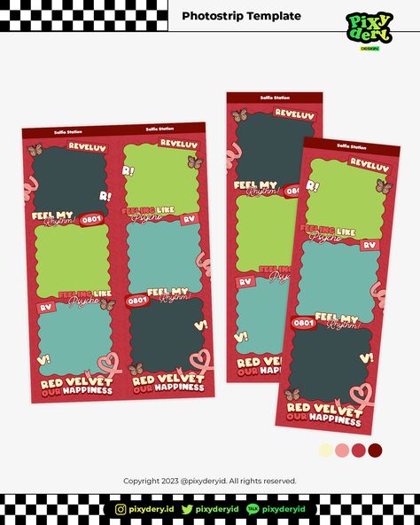 #SelfieStation #REDVELVET Photostrip Frame Template Photostrip Template Png, Photostrip Design, Photostrip Template, Photobooth Layout, Selfie Station, Photobooth Template, Exhibition Ideas, Highlight Story, Photo Strip