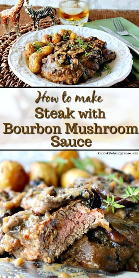 Buttery Steak, Angus Beef Recipes, Recipe For Steak, Bourbon Steak, Cube Steak Recipes, Bourbon Sauce, Best Beef Recipes, Beef Steak Recipes, Steak And Mushrooms