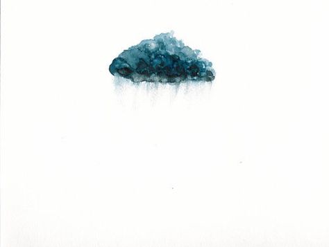 Cloud Watercolour Rain, Rain Cloud Tattoos, Reflection Tattoo, Cloud Watercolor, Nature Sleeve, Rain Tattoo, Storm Tattoo, Simple Tats, Taboo Tattoo