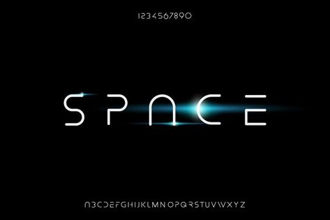 Space, an abstract futuristic alphabet f... | Premium Vector #Freepik #vector #technology #geometric #typography #font Technology Typography Design, Futuristic Words, Futuristic Logo Design, Futuristic Alphabet, Tech Typography, Futuristic Graphic Design, Technology Font, Geometric Typography, Futuristic Logo