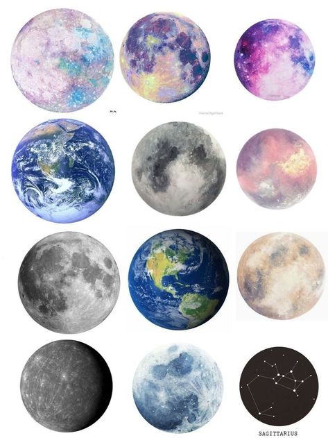 Planet Stickers Printable, Astronomy Stickers Printable, Planet Stickers Aesthetic, Moon Stickers Printable, Luna Sticker, Mobile Stickers, Diy Photo Book, Free Printable Stationery, Instagram Symbols