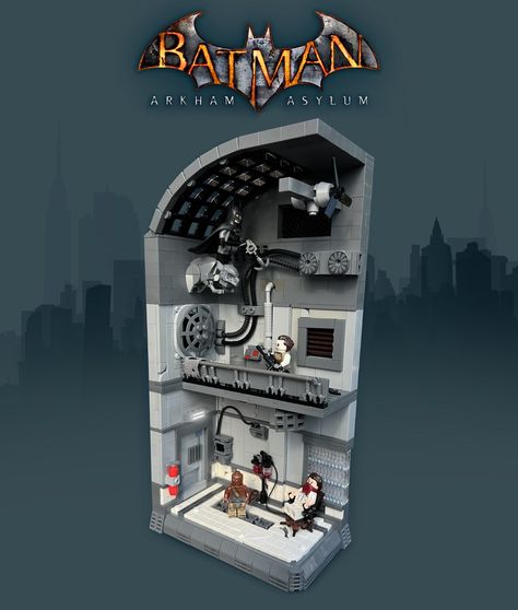 Lego Bathroom, Lego Batmobile, Batman Arkham Asylum, Architecture Blueprints, Lego Custom Minifigures, Printed Tile, Lego Creative, Lego News, Arkham Asylum