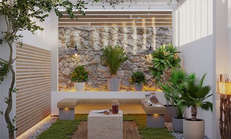 Small interior courtyard design for urban homes and with natural elements Inner Courtyard Design, Atrium Patio, Courtyard Design Ideas, Nature Inspired Interior, Diamond Printable, Courtyard Landscape, French Courtyard, Courtyard Wall, Interior Courtyard