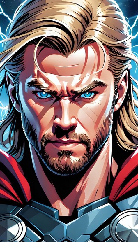 Thor Art Draw, Thor Cartoon, Marvel Canvas, Car Anime, Thor Art, Thunder God, Pancake Art, Jin Kazama, Thor Marvel