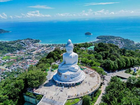 The Big Buddha Phuket is hard to miss. Built on a patch of virgin rain forest on Khao Nakkerd Hill high above Phuket, this gigantic 148-foot statue is one of the island's most prominent landmarks, easily seen from most places in the south.🙏 𝐂𝐨𝐧𝐭𝐚𝐜𝐭 𝐮𝐬 ☎ 𝐖𝐡𝐚𝐭𝐬𝐚𝐩𝐩 : +𝟔𝟔 𝟗𝟓 𝟎𝟑𝟖 𝟓𝟓𝟑𝟓 🌐www.phuketdreamcompany.asia #Bigbuddha #Phuket #Thailand #TheBigBuddha Thailand, Phuket, Big Buddha Phuket, Big Buddha, Rain Forest, Phuket Thailand, To Miss, The South, Forest