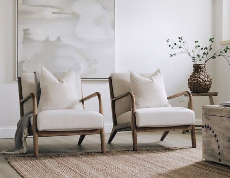 Cream Couch Accent Chairs, Accent Chair Neutral, Accent Chair Bedroom Ideas, Accent Living Room Chairs, Accent Chairs For Living Room Modern, Two Accent Chairs In Living Room, Living Room Couch And Two Chairs, Couch With Accent Chairs, No Couch Living Room Ideas