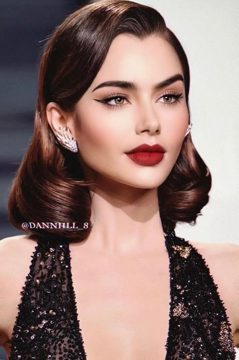 Short Vintage Hairstyles, Lily Collins Hair, Vintage Hairstyles For Long Hair, Vintage Hairstyle, Gatsby Hair, 40s Hairstyles, Bridal Hairdo, Hollywood Hair, Tutorial Ideas