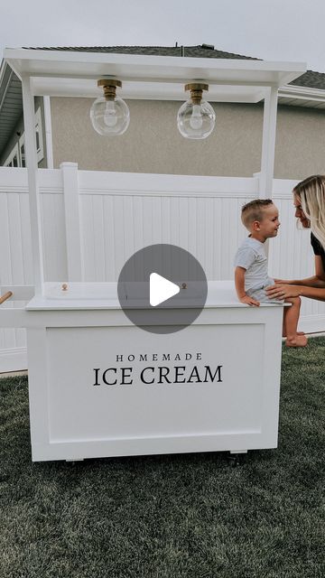 Sarah Merrell on Instagram: "Who was here for this ice cream cart build last summer?🍦☀️ If you’re looking for a cute way to serve a cold treat at an event this summer, this is it! If I can figure it out, so can you! Blog post coming soon!🌼 #diy #diyer #summerwedding" Ice Cream Cart Party, Farmers Market Ice Cream Stand, Paleta Cart Diy, Ice Cream Stand Ideas, Ice Cream Cart Business, Ice Cream Cart Diy, Diy Ice Cream Cart Wedding, Diy Gelato Cart, Wedding Ice Cream Cart