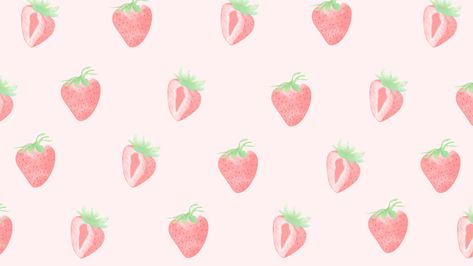 Cute summer desktop💗 Strawberry Laptop Wallpaper Aesthetic, Strawberry Background Laptop, Macbook Aesthetic Wallpaper Hd, Strawberry Laptop Wallpaper, Light Pink Wallpaper Laptop, Light Pink Desktop Wallpaper, Pink Wallpaper Laptop Hd, Strawberry Desktop Wallpaper, Cute Pink Desktop Wallpaper