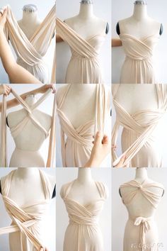 WM🦄 Infinity Dress Ways To Wear, Infinity Dress Styles, Cream Floor, Vestido Convertible, Infinity Wrap Dresses, Infinity Dress Bridesmaid, Multiway Dress, Convertible Bridesmaid Dress, Multi Way Dress