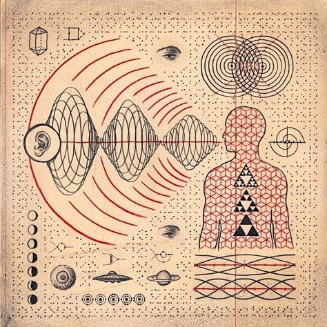 retro and sci-fi art on Instagram: ““Wave Telepathy” by US artist Daniel Martin Diaz.…” Daniel Martin Diaz, Esoteric Art, Sacred Geometry Art, Spirit Science, Occult Art, Geometry Art, Quantum Physics, Art Et Illustration, Art And Illustration