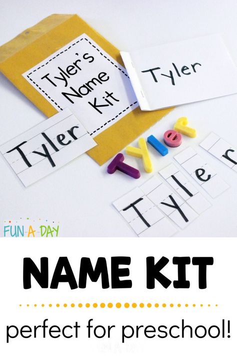 Use name kits to help teach young children their name. They are a simple and easy tool to use with the kids as part of their name practice. Montessori, Pandas, Playkit Ideas, Preschool Name Practice, Preschool Name Recognition, Preschool Name Tags, Tk Classroom, Writing Practice Preschool, Tk Ideas