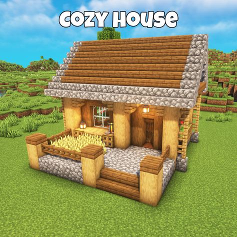 Small Houses To Build In Minecraft, Cute Small Starter Homes Minecraft, Tiny Survival House Minecraft, Minecraft Homes Easy, Starter Minecraft House Easy, Starter House Ideas Minecraft, Simple Cozy Minecraft House, Small Cottages Minecraft, Small Starter Minecraft House