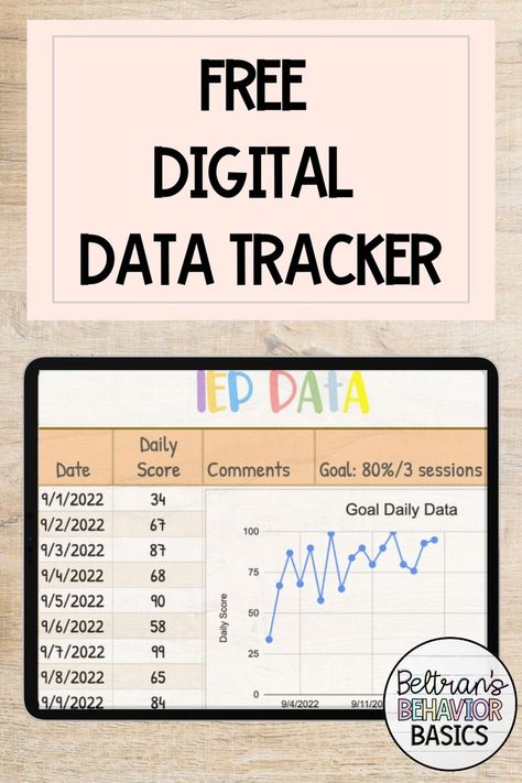 I'm excited to introduce you to a free digital data tracker that can change the way you monitor the progress of Individualized Education Program (IEP) goals and objectives. We all know the importance of data collection in the field of special education, and with the help of Google Sheets™, you can now do it efficiently and cost-effectively. In this blog post, I'll guide you through the process of utilizing this free digital data tracker. Progress Monitoring Special Education, Iep Organization, Special Education Organization, Resource Room Teacher, Intervention Classroom, Printable Habit Tracker, High School Activities, Iep Goals, Teaching Special Education