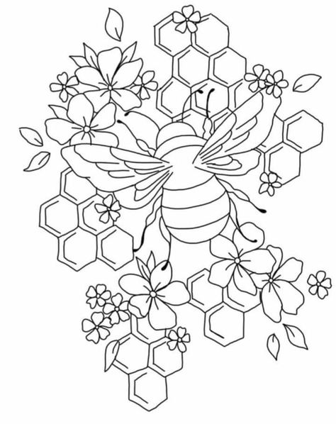 Burn Hats, Band Exercise, Bee Coloring Pages, Bee Drawing, Embroidery Template, Tattoo Design Book, Quilling Flowers, Brim Hats, Bee Art