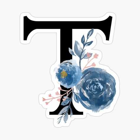 Letter T With Flowers, E Floral Letter, Virtual Journal, Alphabet Floral Flower Letters, Floral Monogram Letter Initials, Floral Alphabet Letters Flower, T Letter, Floral Monogram Letter, Pretty Stationery