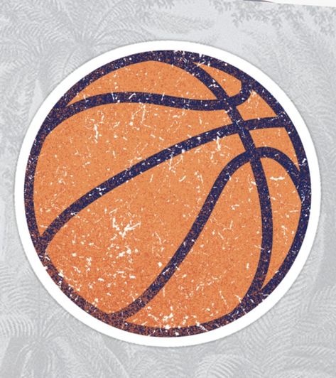 Sticker featuring a basketball with a worn, printed texture. Basketball Quotes Girls, Procreate Stickers, Basketball Stickers, Basketball Decal, Printed Texture, Basketball Ring, French Bulldog Art, I Love Basketball, Kids Doodles