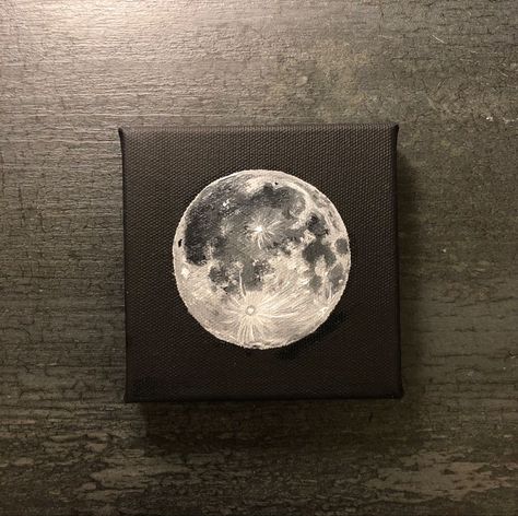 Painting Idea For Beginners, Learn Acrylic Painting, Moonlight Art, Easy Acrylic Painting, Inspiration Painting, Small Canvas Paintings, Star Painting, Easy Canvas Art, Moon Painting