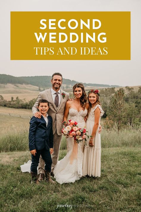 Blended Family Wedding Ceremony, Wedding Ideas For Second Marriage, Second Wedding Ideas, Blended Family Wedding, Renewal Wedding, Daytime Wedding, Tiny Wedding, Second Wedding, Surprise Wedding