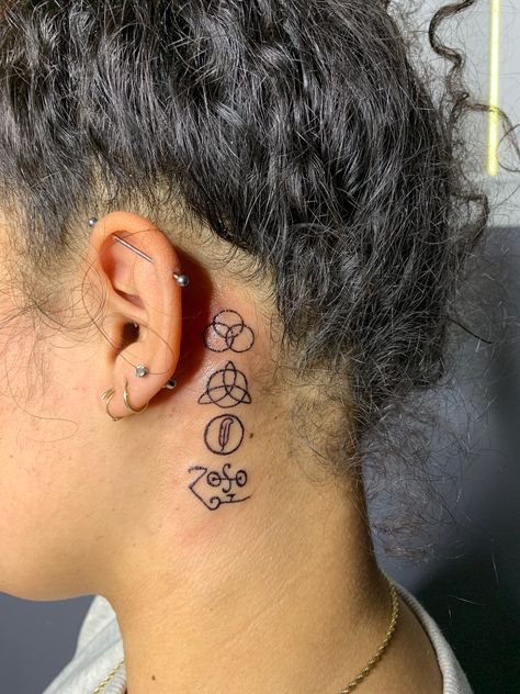 Led Zeppelin Symbols, Led Zeppelin Album, Tattoo Back Of Neck, Led Zeppelin Tattoo, Symbols Tattoo, Tattoo Neck, Tattoo Back, Explore Tattoo, Music Tattoos