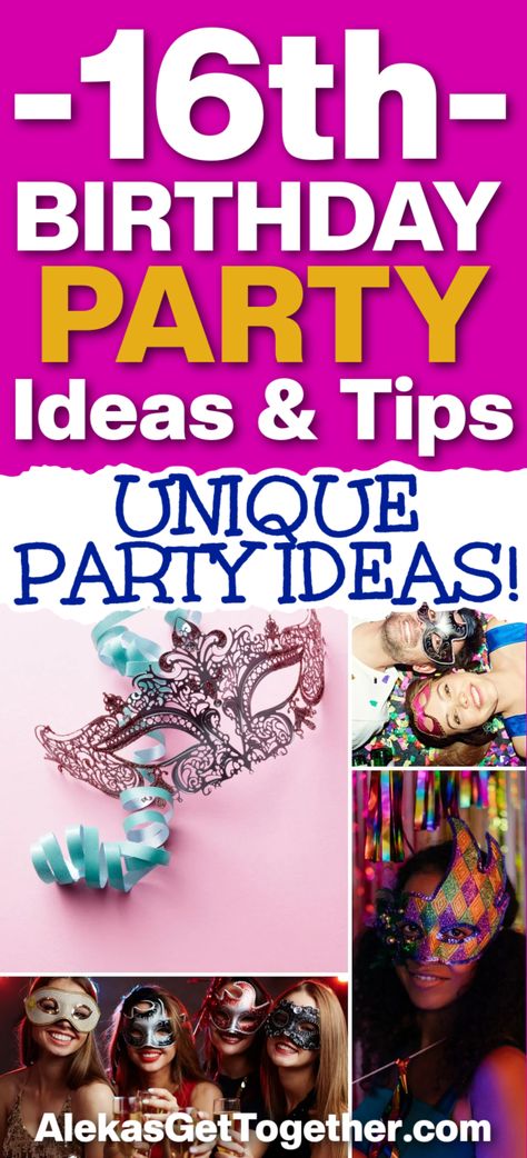 Are you planning a 16th birthday party? Are you looking for a unique birthday party theme that everyone will remember? Do you have to stick to a budget? Let us help you! Places To Have A Sweet 16 Party, Low Key Sweet 16 Birthday Ideas, Girls 16th Birthday Party Ideas, Sweet 16 Party Ideas Themes 16th Birthday, 16th Birthday Party Themes, Sweet 16 Party Ideas Themes, Sweet 16 Theme Ideas, Unique Birthday Party Themes, Sweet Sixteen Party Themes