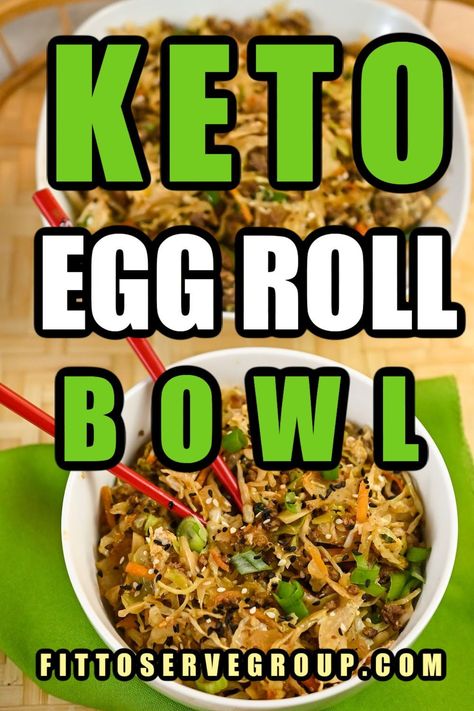 Deconstructed Egg Roll, Keto Egg Roll, Egg Roll Bowl, Low Carb Meats, Banting Recipes, Eggroll In A Bowl, Egg Roll In A Bowl, Shredded Cabbage, Low Carb Dinner Recipes