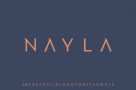 Nayla, elegant modern luxury font | Premium Vector #Freepik #vector Boho Names, Cookies Label, Cool Unique Names, Unique Names With Meaning, Name Your Business, Real Estate Company Names, Photo Branding, Family Over Everything, Latest Fonts