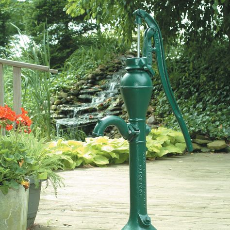 Deep Well Pumps Water Well Hand Pump, Deep Well Hand Pumps, Hand Pump Well, Old Water Pumps, Hand Water Pump, Deep Well Pump, Pump House, Lawn Art, Mini Farm