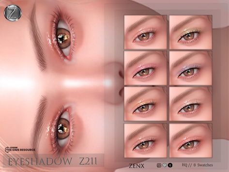 Ресурс The Sims - [ZENX] EYESHADOW Z211 Mod Eyeshadow, Mod Makeup, Sims 4 Hair Male, Sims 4 Tattoos, Sims 4 Cc Eyes, The Sims 4 Skin, Makeup Cc, The Sims 4 Pc, Pelo Sims