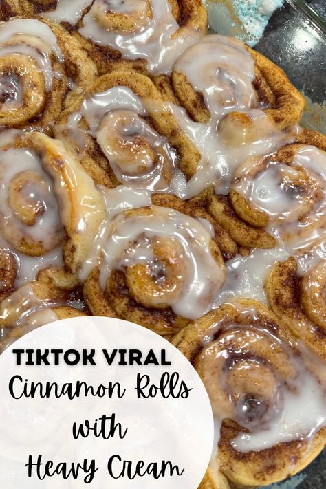 If you're a fan of TikTok viral recipes, you've likely come across the viral recipe for cinnamon rolls with heavy cream. This semi-homemade recipe takes a shortcut by using canned cinnamon rolls and adds a decadent twist with the addition of heavy cream. The result is a deliciously gooey and rich treat that has taken the internet by storm. Semi Homemade Desserts Easy, Semi Homemade Cinnamon Rolls Easy Recipes, Best Cinnamon Rolls Ever From Can, Dessert Recipes Using Canned Cinnamon Rolls, Cinnamon Rolls Semi Homemade, Rhodes Cinnamon Rolls With Ice Cream, Ultimate Cinnamon Rolls, Til Too Cinnamon Rolls, Cinnamon Rolls With Frozen Rolls