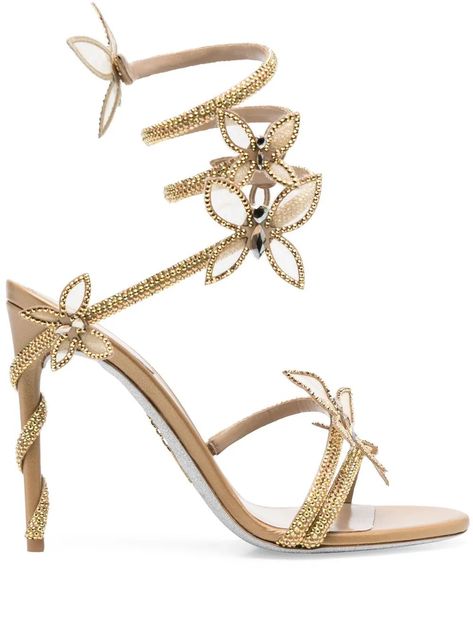 Rene Caovilla Shoes, Butterfly Heels, Butterfly Shoes, Fashion Shoes Sandals, Shoes Heels Classy, Cute Shoes Heels, Bridal Sandals, Heels Classy, Rene Caovilla