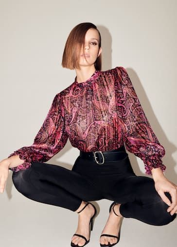 Fashion Lookbook Layout, Lookbook Layout, Paisley Print Blouse, Turtleneck Long Sleeve, Fashion Lookbook, Print Blouse, Wearing Black, Printed Blouse, Chiffon Tops